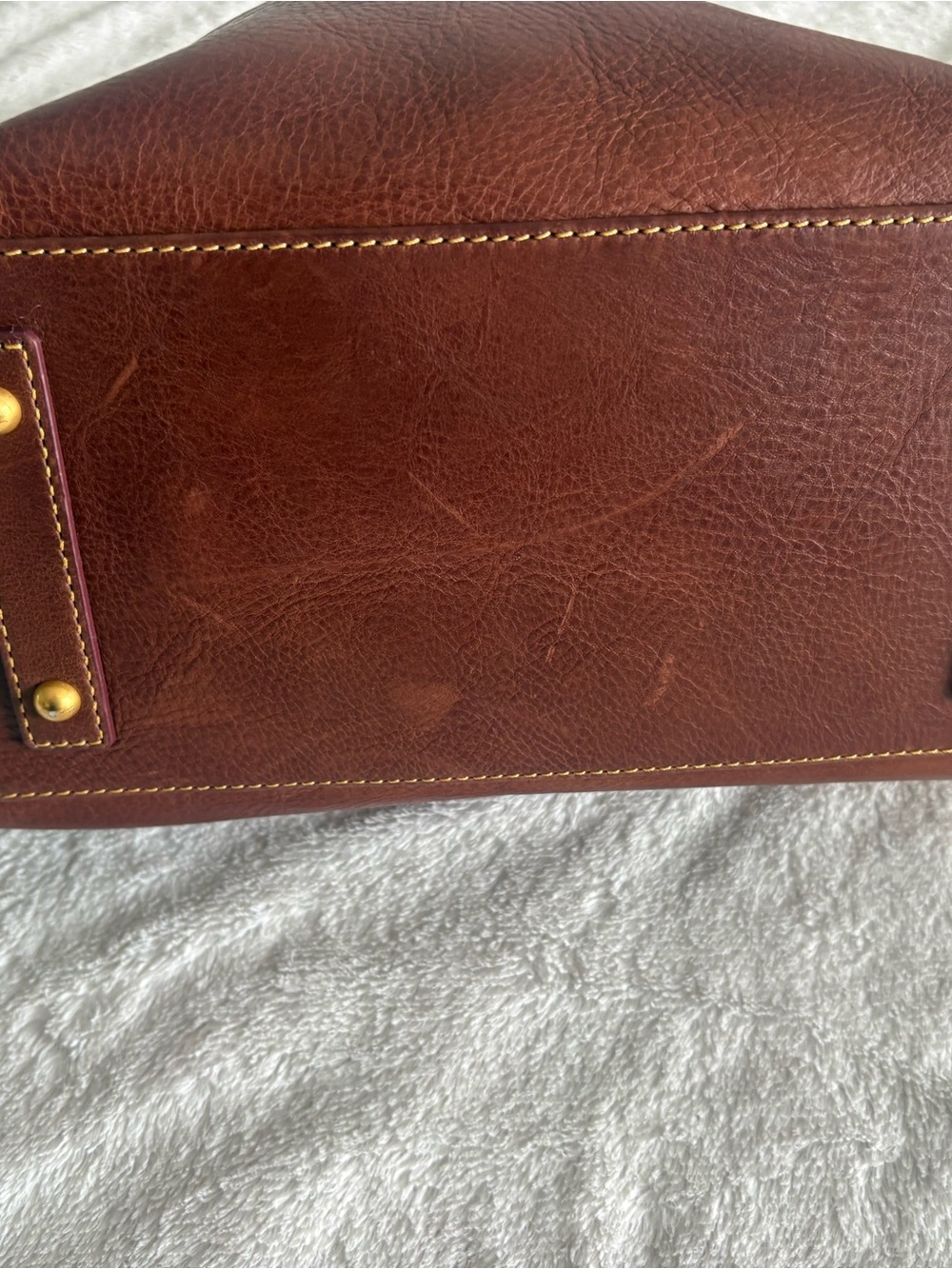 Dooney & Bourke Florentine Chestnut Brown Leather Shoulder Hobo twist strap - Picture 3 of 8